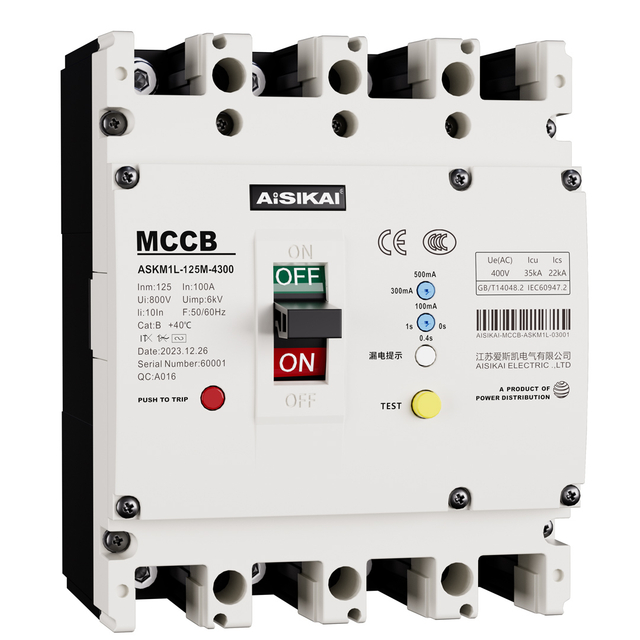 ASKM1L Thermal-Magnetic Molded Case Circuit Breaker with Residual Current Protection